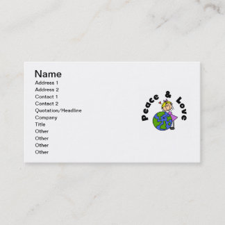 Stick Figure Girl Peace and Love T-shirts and Gift Business Card