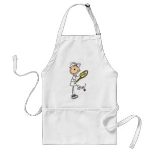 Stick Figure Girl Tennis Serve Apron