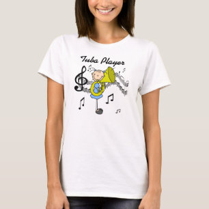 Stick Figure Girl Tuba Player T-shirts and GIfts