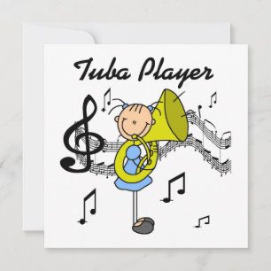 Stick Figure Girl Tuba Player T-shirts and GIfts