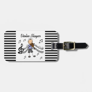 Stick Figure Girl Violin Player T-shirts and Gifts Luggage Tag