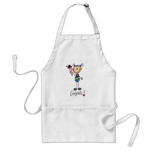 Stick Figure Girl Winning Medal Apron
