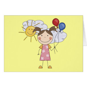 Stick Figure Girl with Balloons T-shirts and Gifts