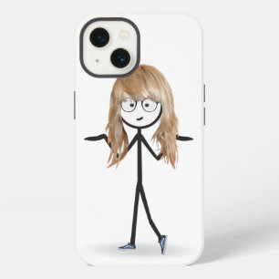 Stick Figure Girl With Blonde Hair iPhone 13 Case