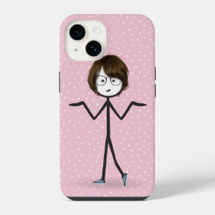 Stick Figure Girl With Dark Hair iPhone 14 Case