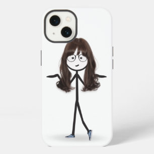 Stick Figure Girl With Dark Hair iPhone 13 Case