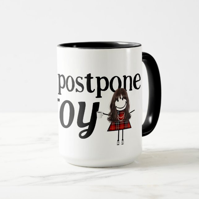 Stick Figure Girl With Joy Quote Mug (Front Right)