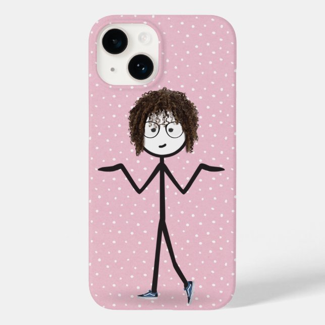 Stick Figure Girl With Polka Dots Case-Mate iPhone Case (Back)