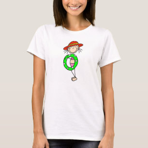 Stick FIgure Girl with Swim Tube T-shirt