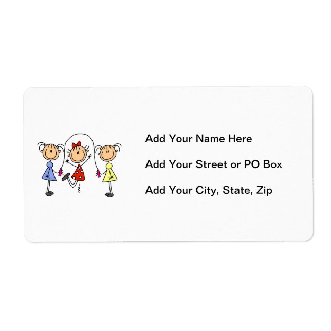 Stick Figure GIrls Jumping Rope (Front)