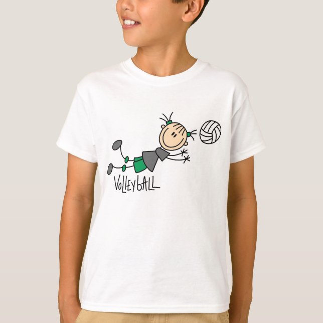 Stick Figure Girls Volleyball T-shirts (Front)