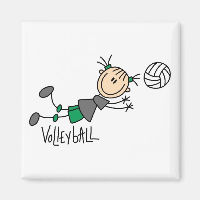Stick Figure Girls Volleyball T-shirts and Gifts Magnet (Front)