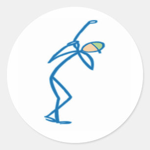 Stick figure golfer T-shirts and Gifts. Classic Round Sticker