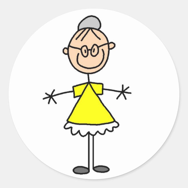 Stick Figure Grandma Sticker (Front)