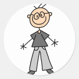 Stick Figure Grandpa Sticker