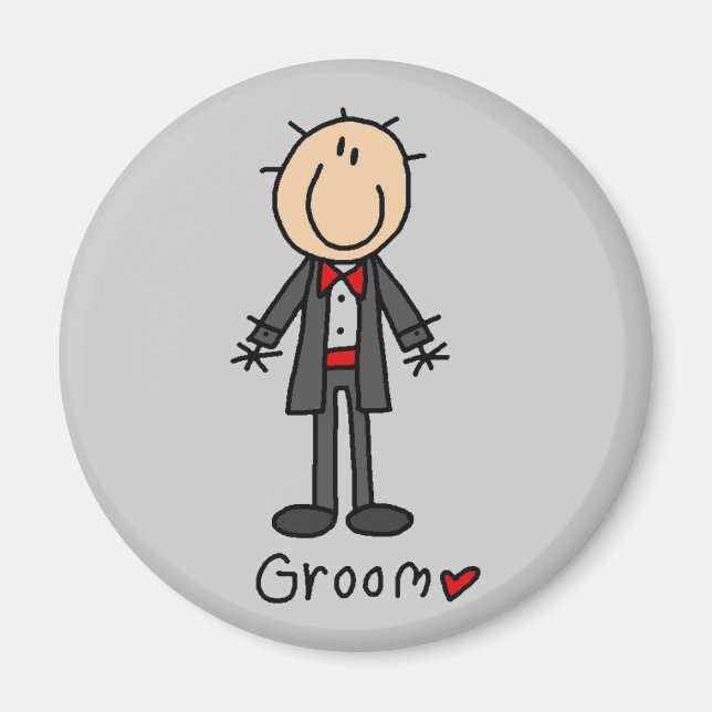 Stick Figure Groom T-shirts and Gifts Magnet (Front)