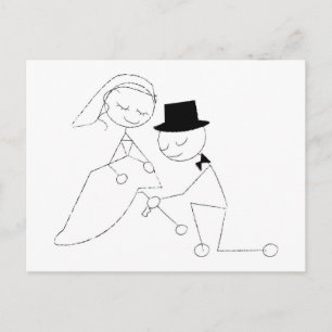 Stick Figure Groom with Garter Postcard