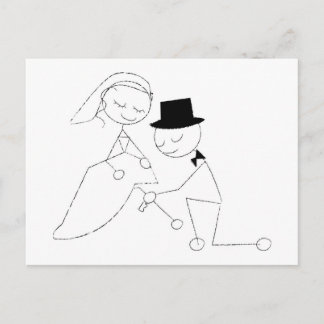 Stick Figure Groom with Garter Postcard
