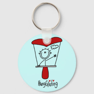 Stick Figure Hang Gliding Tshirts and Gifts Key Ring