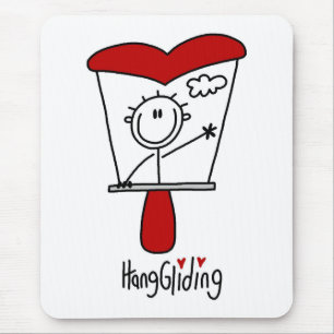 Stick Figure Hang Gliding Tshirts and Gifts Mouse Mat
