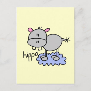 Stick Figure Hippo T-shirts and Gifts Postcard