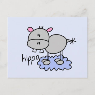Stick Figure Hippo T-shirts and Gifts Postcard