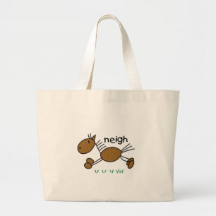 Stick Figure Horse Large Tote Bag