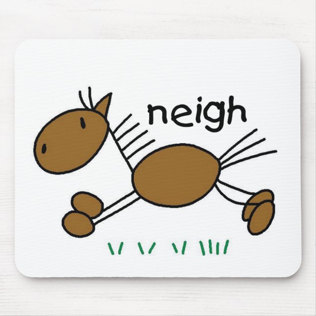 Stick Figure Horse Mouse Mat (Front)