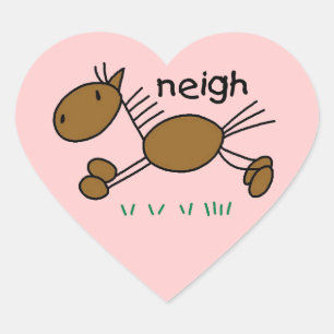 Stick Figure Horse T-shirts and Gifts Heart Sticker