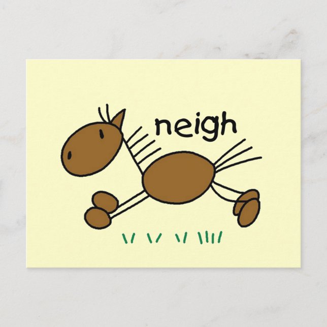 Stick Figure Horse T-shirts and Gifts Postcard (Front)