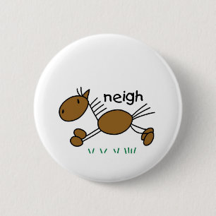 Stick Figure Horse Tshirts and Gifts 6 Cm Round Badge