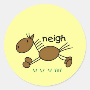 Stick Figure Horse Tshirts and Gifts Classic Round Sticker