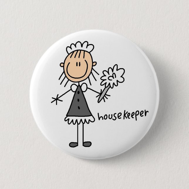 Stick Figure Housekeeper Button (Front)