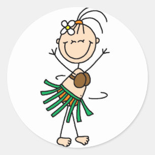 Stick Figure Hula Dancing Sticker