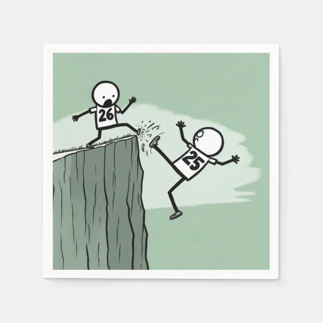 Stick Figure Humour for 2026 New Year  Napkin (Front)