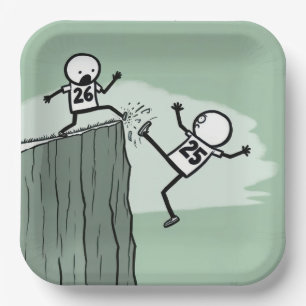 Stick Figure Humour for 2026 New Year Paper Plate