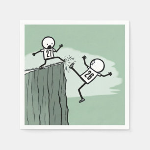 Stick Figure Humour for 2027 New Year  Napkin