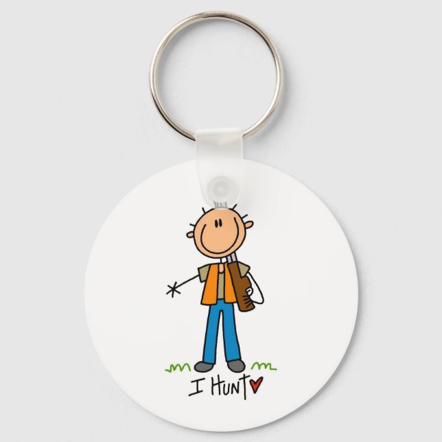 Stick Figure Hunter Key Ring (Front)