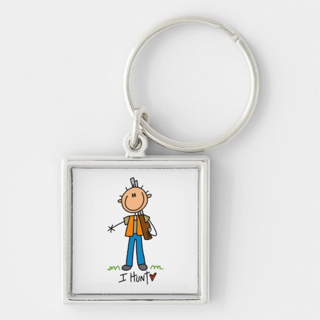 Stick Figure Hunter Key Ring (Front)