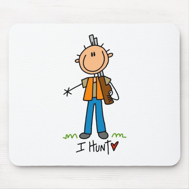 Stick Figure Hunter Mouse Mat (Front)