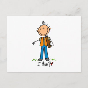 Stick Figure Hunter Postcard