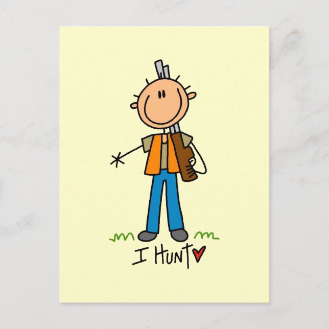 Stick Figure Hunter Postcard (Front)