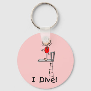 Stick Figure I Dive Tshirts and Gifts Key Ring