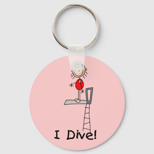 Stick Figure I Dive Tshirts and Gifts Key Ring (Front)