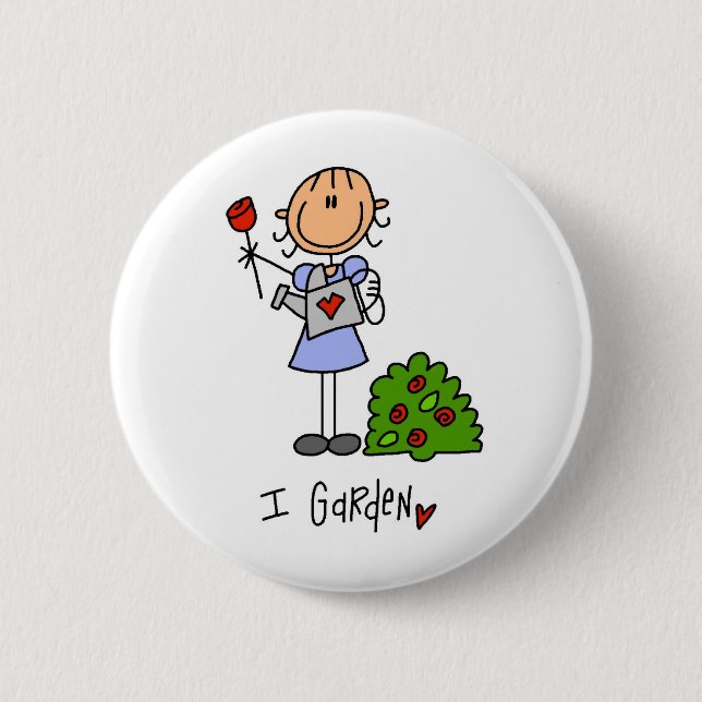 Stick  Figure I Garden T-shirts and Gifts 6 Cm Round Badge (Front)
