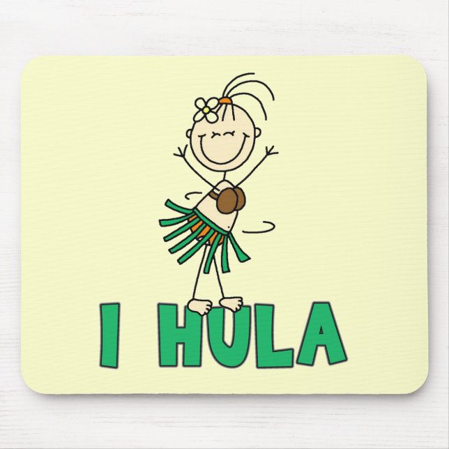 Stick Figure I Hula T-shirts and Gifts Mouse Mat (Front)