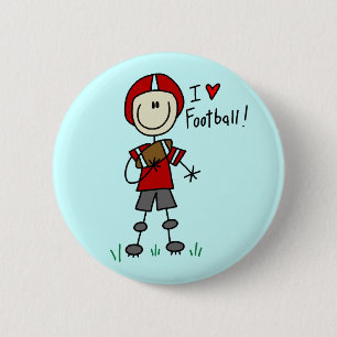 Stick Figure I Love Football T-shirts and Gifts 6 Cm Round Badge