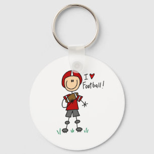 Stick Figure I Love Football T-shirts and Gifts Key Ring