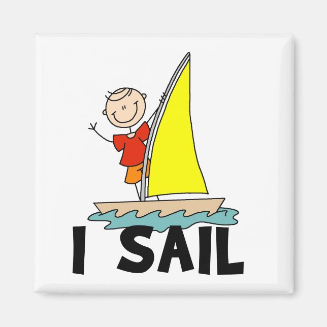 Stick Figure I Sail T-shirts and gifts Magnet (Front)