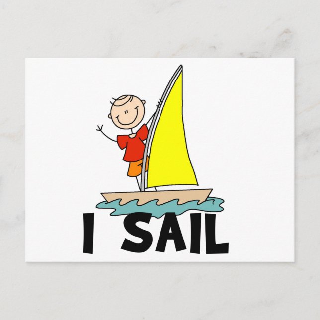 Stick Figure I Sail T-shirts and gifts Postcard (Front)